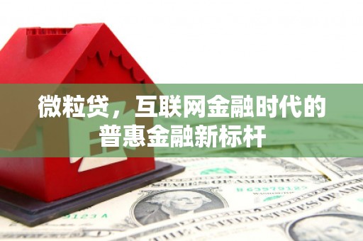 崇州微粒贷，互联网金融时代的普惠金融新标杆