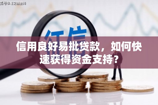崇州信用良好易批贷款，如何快速获得资金支持？