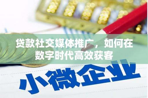 崇州贷款社交媒体推广，如何在数字时代高效获客