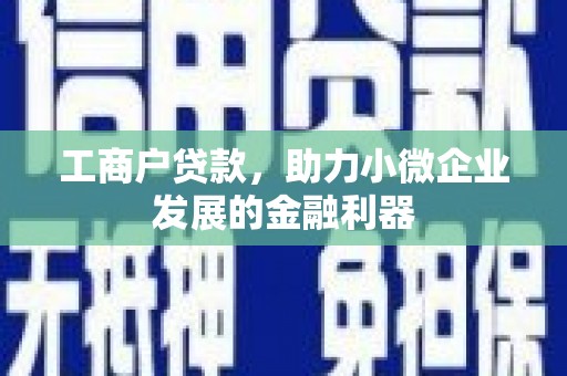 崇州工商户贷款，助力小微企业发展的金融利器