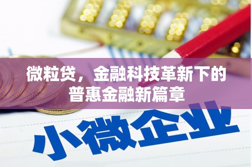 崇州微粒贷，金融科技革新下的普惠金融新篇章