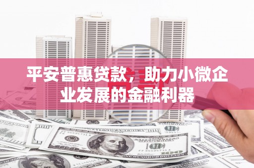 崇州平安普惠贷款，助力小微企业发展的金融利器