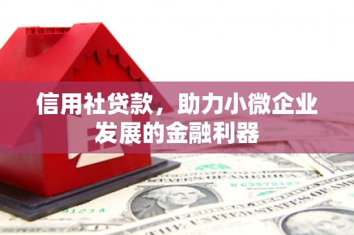 崇州信用社贷款，助力小微企业发展的金融利器