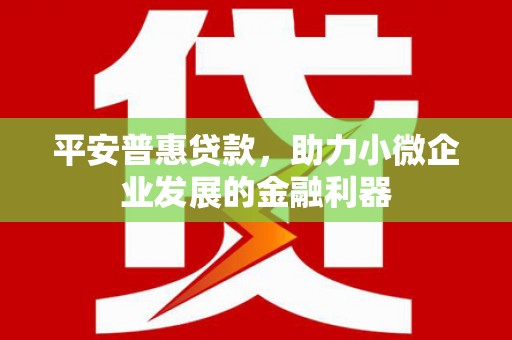 崇州平安普惠贷款，助力小微企业发展的金融利器