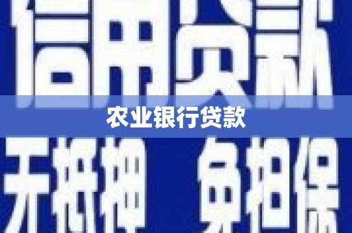 崇州农业银行贷款