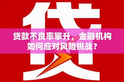 崇州贷款不良率攀升，金融机构如何应对风险挑战？