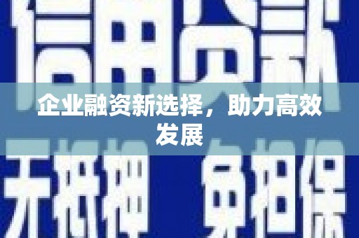崇州企业融资新选择，助力高效发展